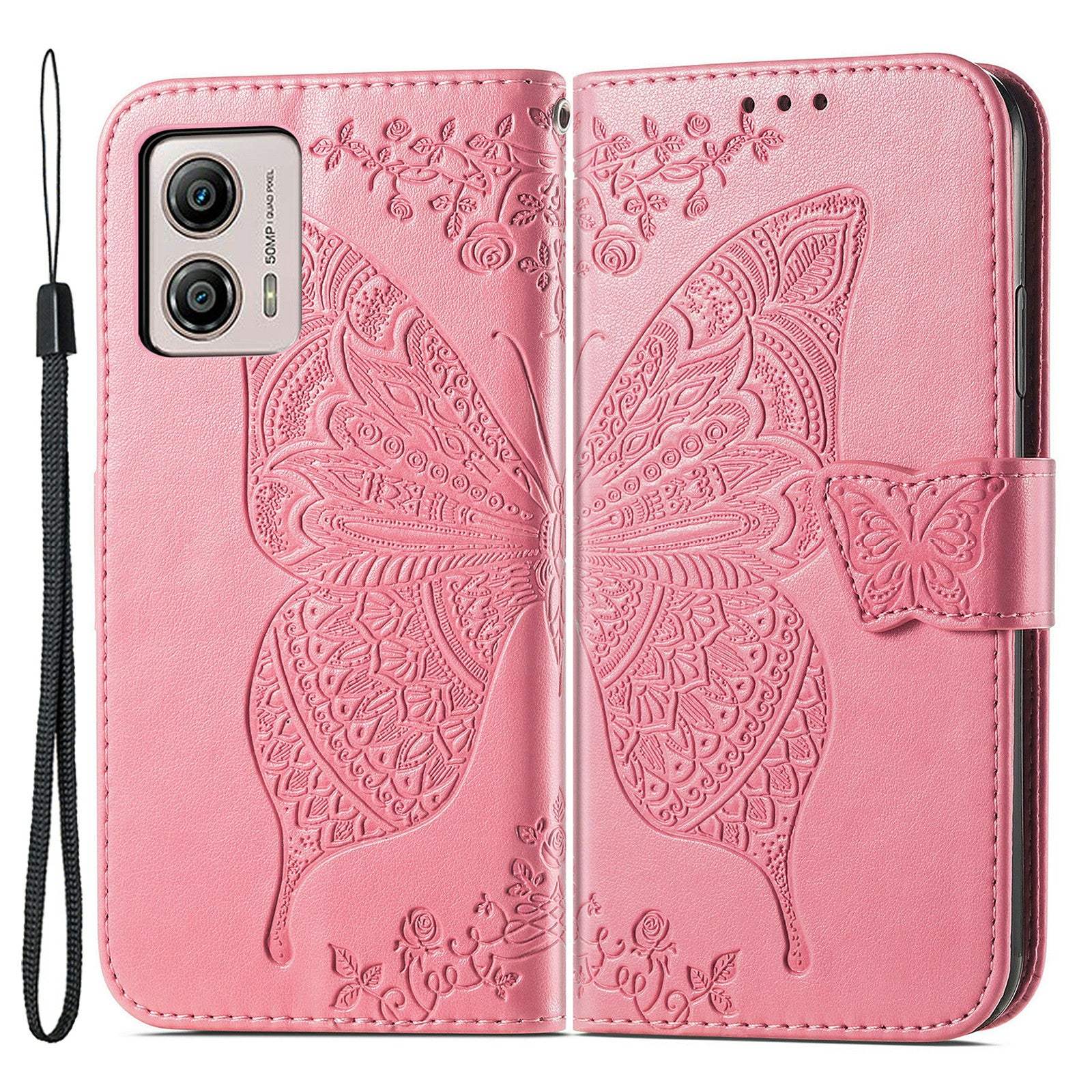 For Motorola Moto G53 5G Butterfly Imprinted PU Leather Stand Phone Case Drop-proof Wallet Cover For Motorola Moto G53 5G Butterfly Imprinted PU Leather Stand Phone Case Drop-proof Wallet Cover